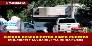 FUERON DESCUBIERTOS CINCO CUERPOS EN EL ASIENTO Y CAJUELA DE UN TAXI DE ISLA MUJERES