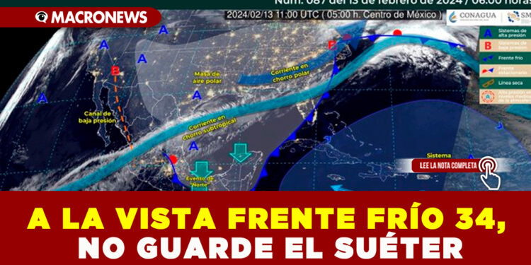 A LA VISTA FRENTE FRÍO 34, NO GUARDE EL SUÉTER