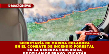 SECRETARÍA DE MARINA COLABORA EN EL COMBATE DE INCENDIO FORESTAL EN LA RESERVA ECOLOGICA DE DZILAM DE BRAVO, YUCATÁN