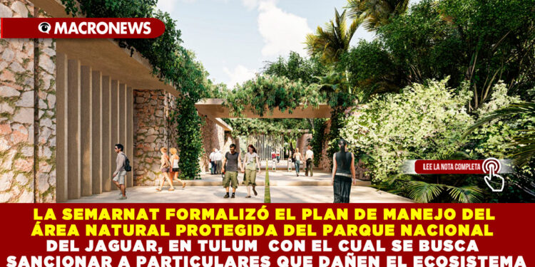 LA SEMARNAT FORMALIZÓ EL PLAN DE MANEJO DEL ÁREA NATURAL PROTEGIDA DEL PARQUE NACIONAL  DEL JAGUAR, EN TULUM  CON EL CUAL SE BUSCA  SANCIONAR A PARTICULARES QUE DAÑEN EL ECOSISTEMA
