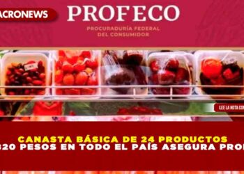 CANASTA BÁSICA DE 24 PRODUCTOS A $820 PESOS EN TODO EL PAÍS ASEGURA PROFECO