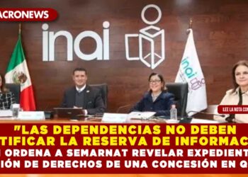 «LAS DEPENDENCIAS NO DEBEN JUSTIFICAR LA RESERVA DE INFORMACIÓN»; INAI ORDENA A SEMARNAT REVELAR EXPEDIENTE DE CESIÓN DE DERECHOS DE UNA CONCESIÓN EN Q.ROO
