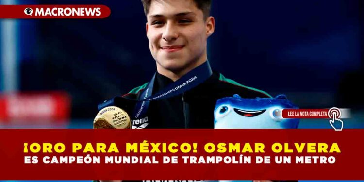 ¡ORO PARA MÉXICO! OSMAR OLVERA ES CAMPEÓN MUNDIAL DE TRAMPOLÍN DE UN METRO