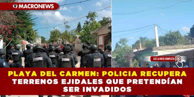 PLAYA DEL CARMEN: POLICIA RECUPERA TERRENOS EJIDALES QUE PRETENDÍAN SER INVADIDOS