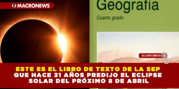 ESTE ES EL LIBRO DE TEXTO DE LA SEP QUE HACE 31 AÑOS PREDIJO EL ECLIPSE SOLAR DEL PRÓXIMO 8 DE ABRIL