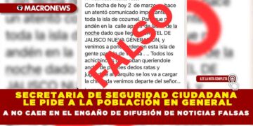 SECRETARIA DE SEGURIDAD CIUDADANA LE PIDE A LA POBLACIÓN EN GENERAL A NO CAER EN EL ENGAÑO DE DIFUSIÓN DE NOTICIAS FALSAS