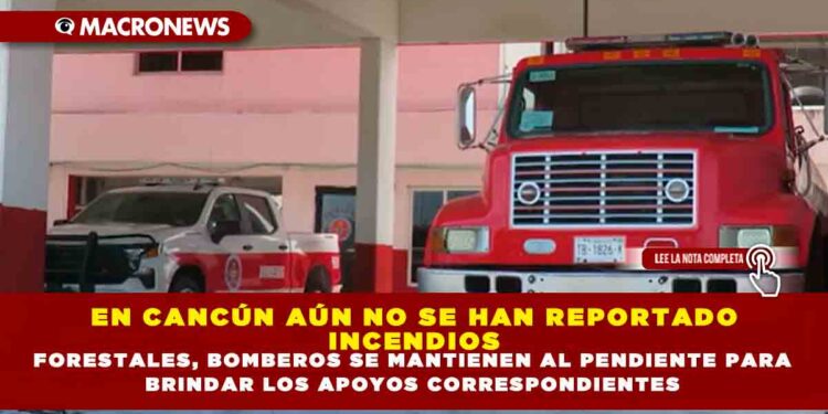 EN CANCÚN AÚN NO SE HAN REPORTADO INCENDIOS FORESTALES, BOMBEROS SE MANTIENEN AL PENDIENTE PARA BRINDAR LOS APOYOS CORRESPONDIENTES