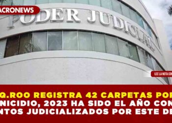 Q.ROO REGISTRA 42 CARPETAS POR FEMINICIDIO, 2023 HA SIDO EL AÑO CON MÁS ASUNTOS JUDICIALIZADOS POR ESTE DELITO