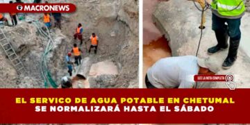 EL SERVICO DE AGUA POTABLE EN CHETUMAL SE NORMALIZARÁ HASTA EL SÁBADO
