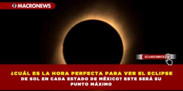 ¿CUÁL ES LA HORA PERFECTA PARA VER EL ECLIPSE DE SOL EN CADA ESTADO DE MÉXICO? ESTE SERÁ SU PUNTO MÁXIMO
