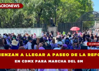 COMIENZAN A LLEGAR A PASEO DE LA REFORMA EN CDMX PARA MARCHA DEL 8M