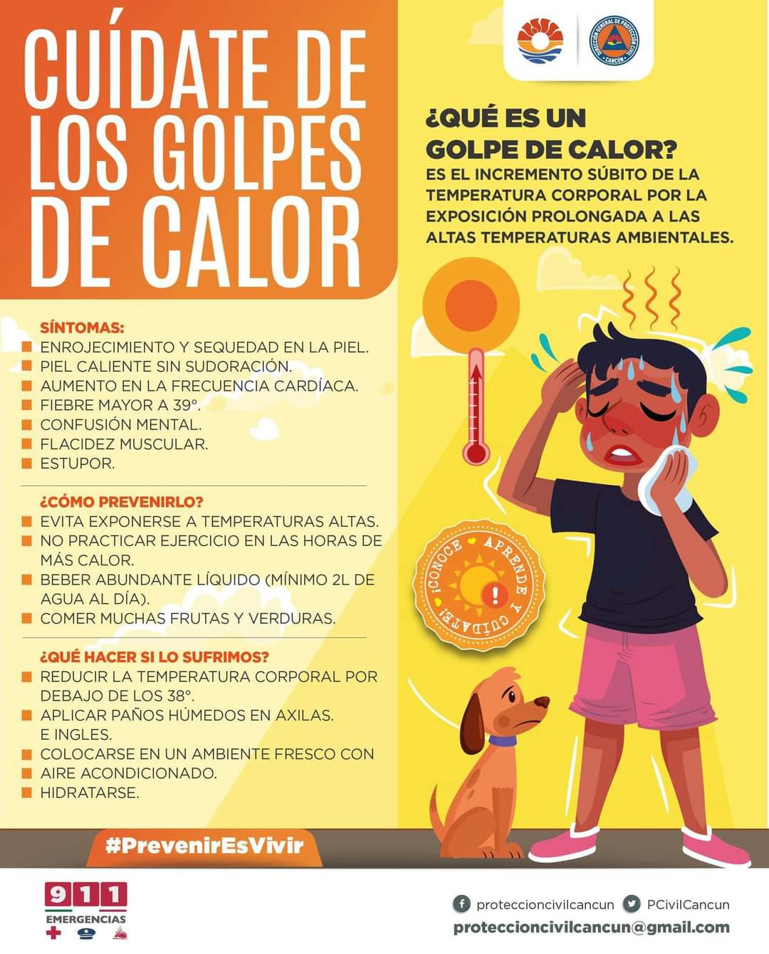 Imagen: Imagen de Protección Civil con el logo y la frase "Recomendaciones ante el inicio de intensa temporada de calor".