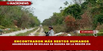 ENCONTRARON MÁS RESTOS HUMANOS ABANDONADOS EN BOLSAS DE BASURA EN LA REGIÓN 214