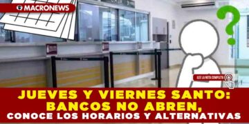 JUEVES Y VIERNES SANTO: BANCOS NO ABREN, CONOCE LOS HORARIOS Y ALTERNATIVAS