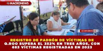 REGISTRO DE PADRÓN DE VÍCTIMAS  DE QUINTANA ROO SUPERA EL 352% EN TRES AÑOS, CON 683 VÍCTIMAS REGSITRADAS EN 2023