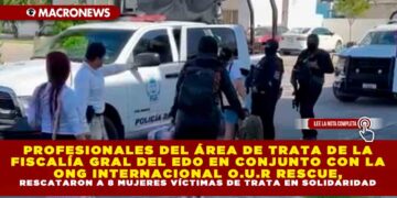 PROFESIONALES DEL ÁREA DE TRATA DE LA FISCALÍA GENERAL DEL ESTADO EN CONJUNTO CON LA ONG INTERNACIONAL O.U.R RESCUE, RESCATARON A 8 MUJERES VÍCTIMAS DE TRATA EN SOLIDARIDAD