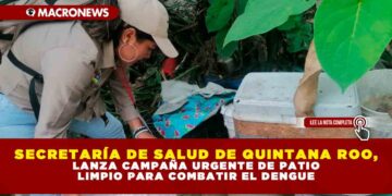 SECRETARÍA DE SALUD DE QUINTANA ROO, LANZA CAMPAÑA URGENTE DE PATIO LIMPIO PARA COMBATIR EL DENGUE