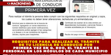 REQUISITOS PARA REALIZAR EL TRÁMITE DE TU LICENCIA DE CONDUCIR POR PRIMERA VEZ EN Q. ROO, EL TRÁMITE ES PERSONAL EN LOS MÓDULOS DE CADA MUNICIPIO