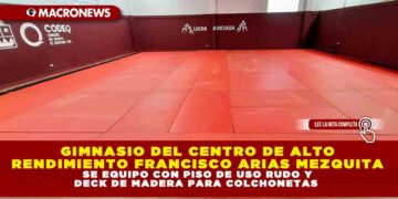 GIMNASIO DEL CENTRO DE ALTO RENDIMIENTO FRANCISCO ARIAS MEZQUITA SE EQUIPO CON PISO DE USO RUDO Y DECK DE MADERA PARA COLCHONETAS