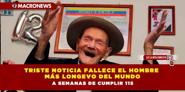 TRISTE NOTICIA FALLECE EL HOMBRE MÁS LONGEVO DEL MUNDO A SEMANAS DE CUMPLIR 115