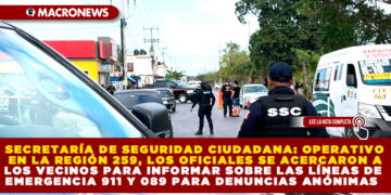 SECRETARÍA DE SEGURIDAD CIUDADANA: OPERATIVO EN LA REGIÓN 259, LOS OFICIALES SE ACERCARON A LOS VECINOS PARA INFORMAR SOBRE LAS LÍNEAS DE EMERGENCIA 911 Y 089 PARA DENUNCIAS ANÓNIMAS