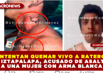 INTENTAN QUEMAR VIVO A RATERO EN IZTAPALAPA, ACUSADO DE ASALTAR A UNA MUJER CON ARMA BLANCA
