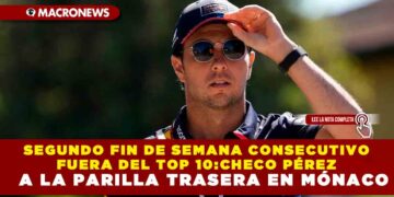 SEGUNDO FIN DE SEMANA CONSECUTIVO FUERA DEL TOP 10:CHECO PÉREZ A LA PARILLA TRASERA EN MÓNACO