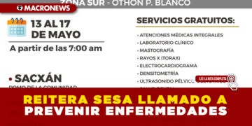 REITERA SESA LLAMADO A PREVENIR ENFERMEDADES