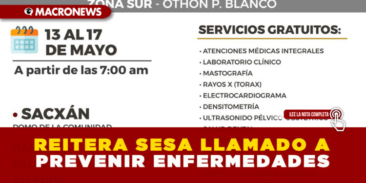 REITERA SESA LLAMADO A PREVENIR ENFERMEDADES