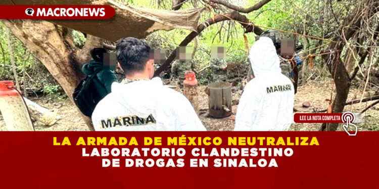 LA ARMADA DE MÉXICO NEUTRALIZA LABORATORIO CLANDESTINO DE DROGAS EN SINALOA
