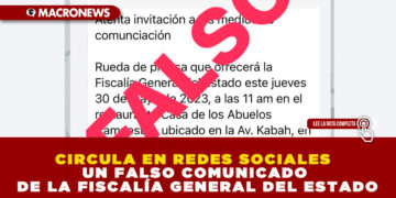 CIRCULA EN REDES SOCIALES UN FALSO COMUNICADO DE LA FISCALÍA GENERAL DEL ESTADO