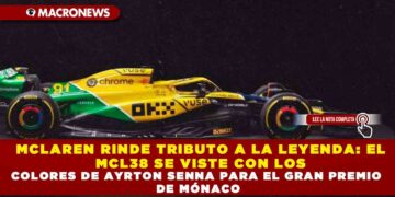 MCLAREN RINDE TRIBUTO A LA LEYENDA: EL  MCL38 SE VISTE CON LOS COLORES DE AYRTON SENNA PARA EL GRAN PREMIO DE MÓNACO