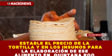 ESTABLE EL PRECIO DE LA TORTILLA Y EN LOS INSUMOS PARA LA ELABORACIÓN DE ESE ALIMENTO EN  QUINTANA ROO