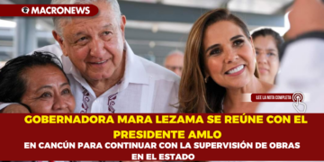 GOBERNADORA MARA LEZAMA SE REÚNE CON EL PRESIDENTE AMLO EN CANCÚN PARA CONTINUAR CON LA SUPERVISIÓN DE OBRAS EN EL ESTADO.