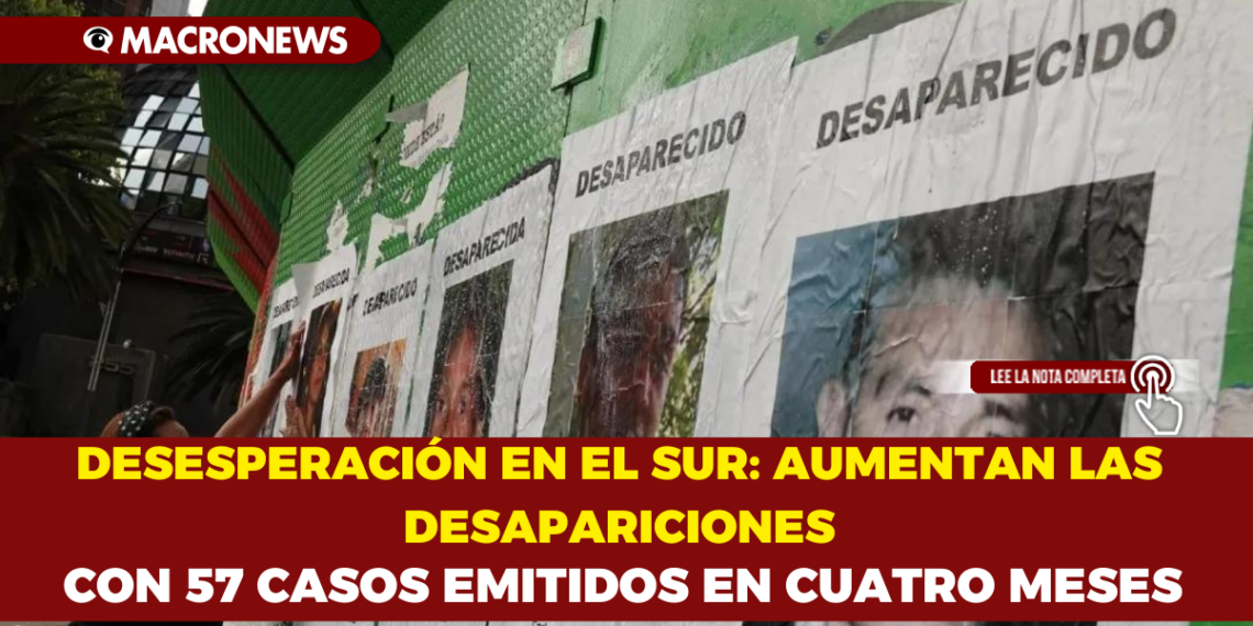 DESESPERACIÓN EN EL SUR: AUMENTAN LAS DESAPARICIONES CON 57 CASOS EMITIDOS EN CUATRO MESES