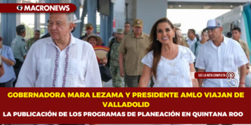 GOBERNADORA MARA LEZAMA Y PRESIDENTE AMLO VIAJAN DE VALLADOLID A CANCÚN EN EL TREN MAYA POR GIRA DE SUPERVISIÓN