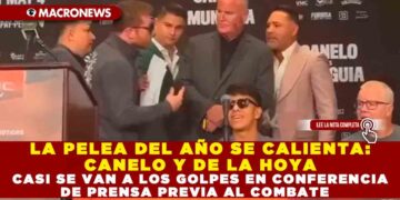 LA PELEA DEL AÑO SE CALIENTA: CANELO Y DE LA HOYA CASI SE VAN A LOS GOLPES EN CONFERENCIA DE PRENSA PREVIA AL COMBATE
