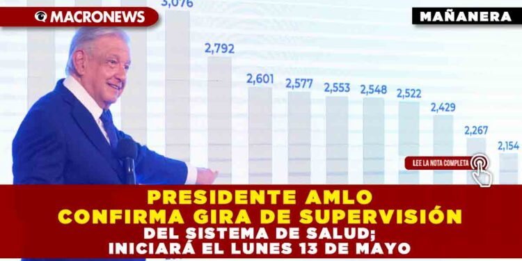 PRESIDENTE AMLO CONFIRMA GIRA DE SUPERVISIÓN DEL SISTEMA DE SALUD; INICIARÁ EL LUNES 13 DE MAYO
