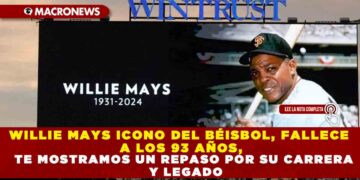 WILLIE MAYS ICONO DEL BÉISBOL, FALLECE A LOS 93 AÑOS, TE MOSTRAMOS UN REPASO POR SU CARRERA  Y LEGADO