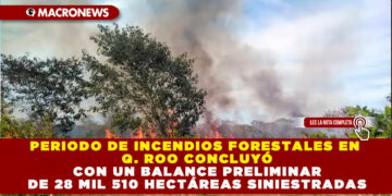 PERIODO DE INCENDIOS FORESTALES EN Q. ROO CONCLUYÓ CON UN BALANCE PRELIMINAR DE 28 MIL 510 HECTÁREAS SINIESTRADAS