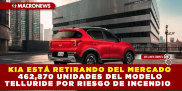 KIA ESTÁ RETIRANDO DEL MERCADO 462,870 UNIDADES DEL MODELO TELLURIDE POR RIESGO DE INCENDIO