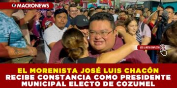 EL MORENISTA JOSÉ LUIS CHACÓN RECIBE CONSTANCIA COMO PRESIDENTE MUNICIPAL ELECTO DE COZUMEL