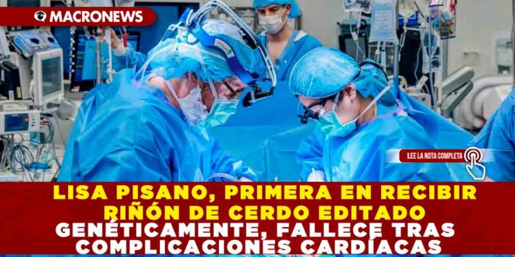 LISA PISANO, PRIMERA EN RECIBIR RIÑON DE CERDO EDITADO GENÉTICAMENTE, FALLECE TRAS COMPLICACIONES CARDÍACAS