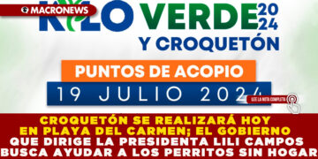 CROQUETÓN SE REALIZARÁ HOY EN PLAYA DEL CARMEN; EL GOBIERNO QUE DIRIGE LA PRESIDENTA LILI CAMPOS BUSCA AYUDAR A LOS PERRITOS SIN HOGAR