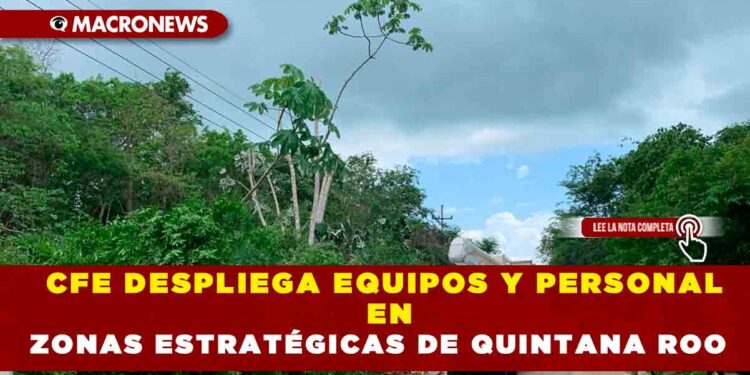 CFE DESPLIEGA EQUIPOS Y PERSONAL EN ZONAS ESTRATÉGICAS DE QUINTANA ROO