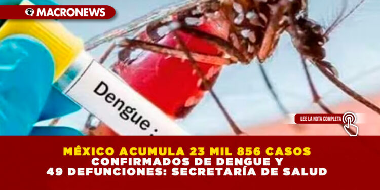 MÉXICO ACUMULA 23 MIL 856 CASOS CONFIRMADOS DE DENGUE Y 49 DEFUNCIONES: SECRETARÍA DE SALUD