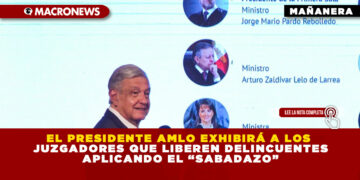 EL PRESIDENTE AMLO EXHIBIRÁ A LOS JUZGADORES QUE LIBEREN DELINCUENTES APLICANDO EL “SABADAZO”