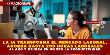 La IA TRANSFORMA EL MERCADO LABORAL, AHORRA HASTA 200 HORAS LABORALES AL AÑO Y MEJORA EN UN 52% LA PRODUCTIVIDAD