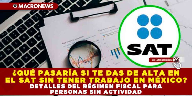 ¿QUÉ PASARÍA SI TE DAS DE ALTA EN EL SAT SIN TENER TRABAJO EN MÉXICO? DETALLES DEL RÉGIMEN FISCAL PARA PERSONAS SIN ACTIVIDAD