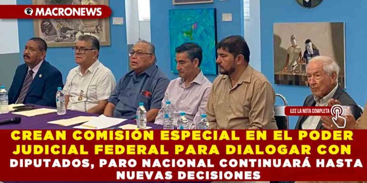 CREAN COMISIÓN ESPECIAL EN EL PODER JUDICIAL FEDERAL PARA DIALOGAR CON DIPUTADOS, PARO NACIONAL CONTINUARÁ HASTA NUEVAS DECISIONES